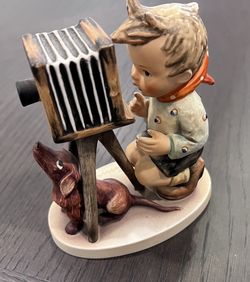 Vintage Hummel Collection 5 Pieces Figures Camera Dog Postman Boy Beer For Father Girl Basket Letter Plate Dish