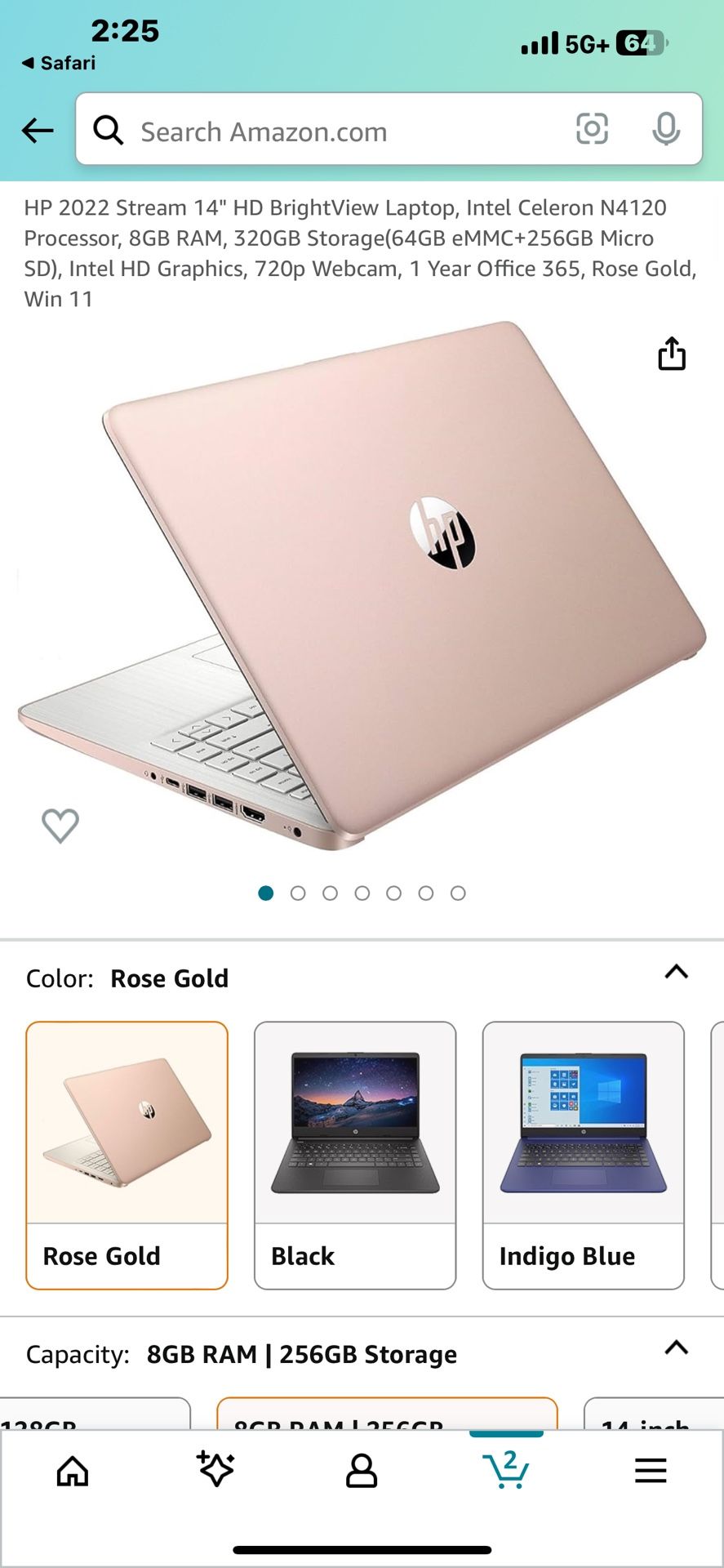 Hp Rose Gold Stream Laptop. 