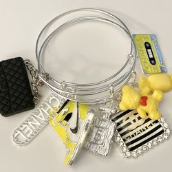 Yellow Charm Bangle Stack