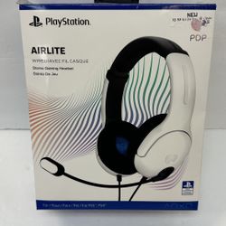 PDP AIRLITE Wired Stereo Gaming Headset for PlayStation 5, 4 PS5, PS4 - White,
