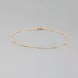 Satellite Chain Anklet/Bracelet in 14K Solid Gold