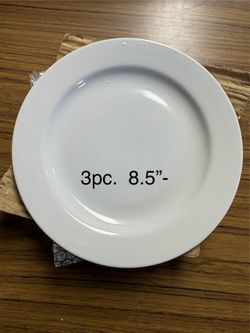 3pc white plate set