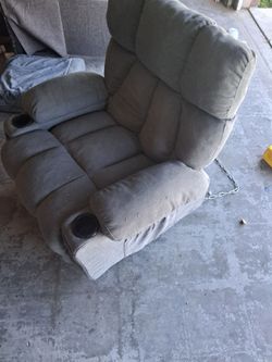 Fluffy Grey recliner
