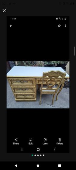 WOODEN DESK AND CHAIR