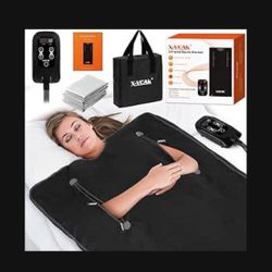 X-Vcak Sauna Blanket For Detoxification, Far Infrared Sauna Blanket, Portable Sauna For Home, 113-176?, 30-60 Minutes Timer, 6 Ft X 2.62 Ft BLACK