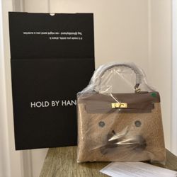 Brand New Hold By Hand Plush Tote Bag – Camel Brown – With Box & Dustbag