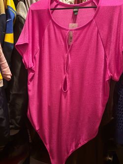 Hot Pink Keyhole Bodysuit with Tags