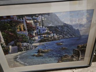 Capri del Mar 2x Matted 36x28 Large Framed Art Print by Howard Behrens, Picture 
