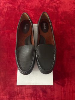 b.o.c. Black Perforated Slip-On Loafers - Size 10