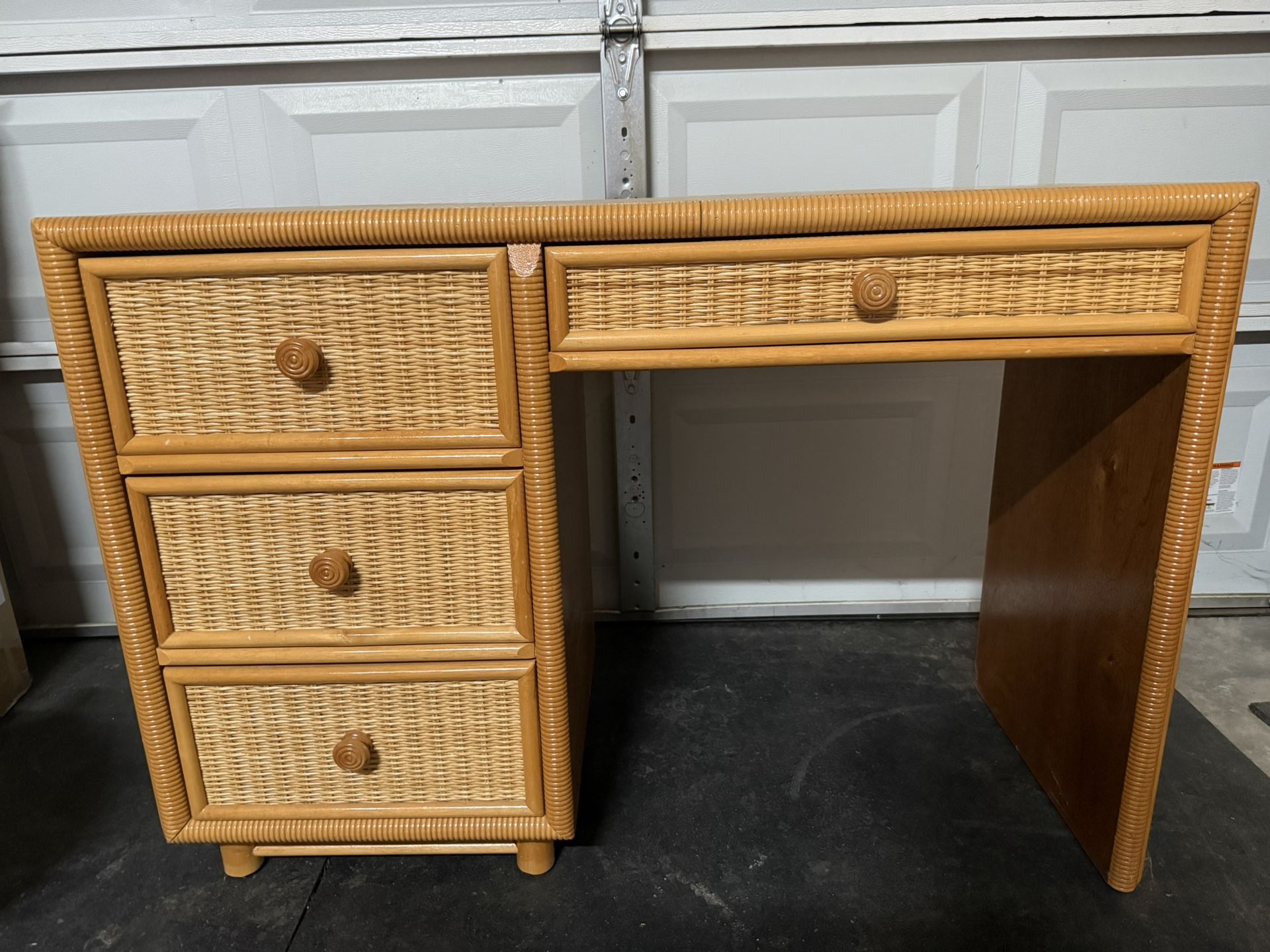 Vintage wicker desk