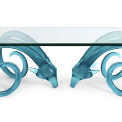 Jonathan Adler Lucite Coffee Table – Sculptural Glass – $4,500 Retail