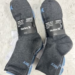 NWT Hurley Men's hi quarter Socks - 12 Pairs 