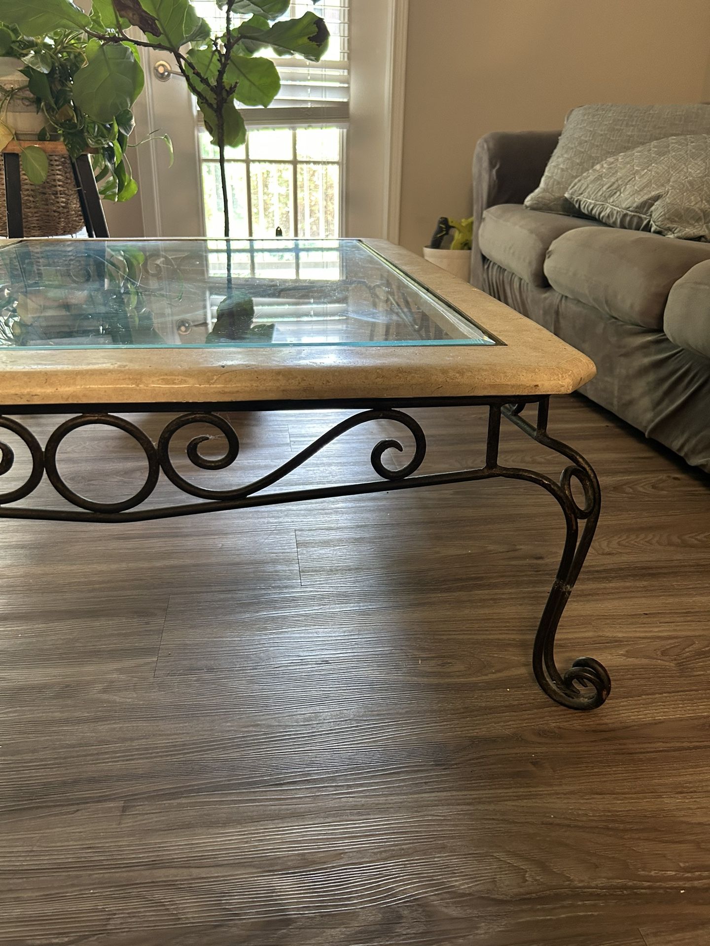 Antique Glass Coffee Table