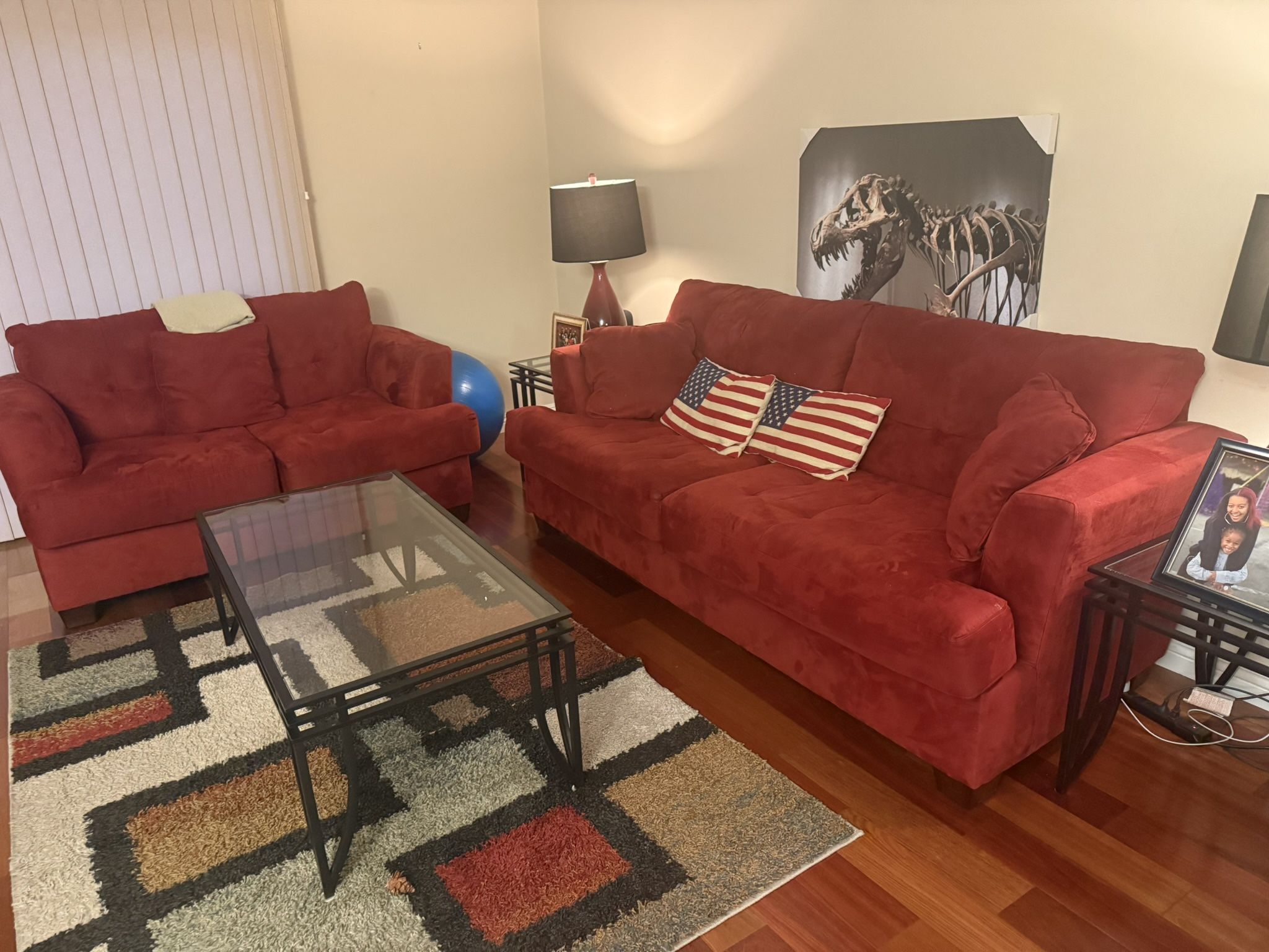 Two red couches
