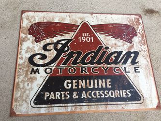 Indian motorcycle metal sign 16” x 12”