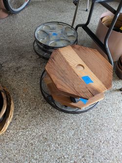 6 Plant/Saucer Caddy On Wheels.  Metal Options & Wood Options.  Some 14" and others are 18".  Holds Large Plants.