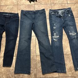 Women’s Jeans Size 15 Stretchy Bootcut And Skinny’s 