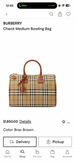 BURBERRY Check Medium Bowling Bag