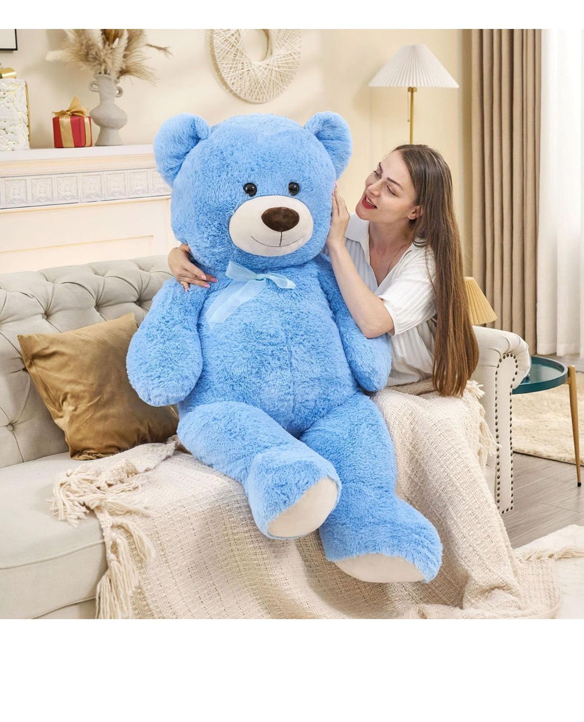 Huge Blue Teddy Bear Xxl Big 3ft