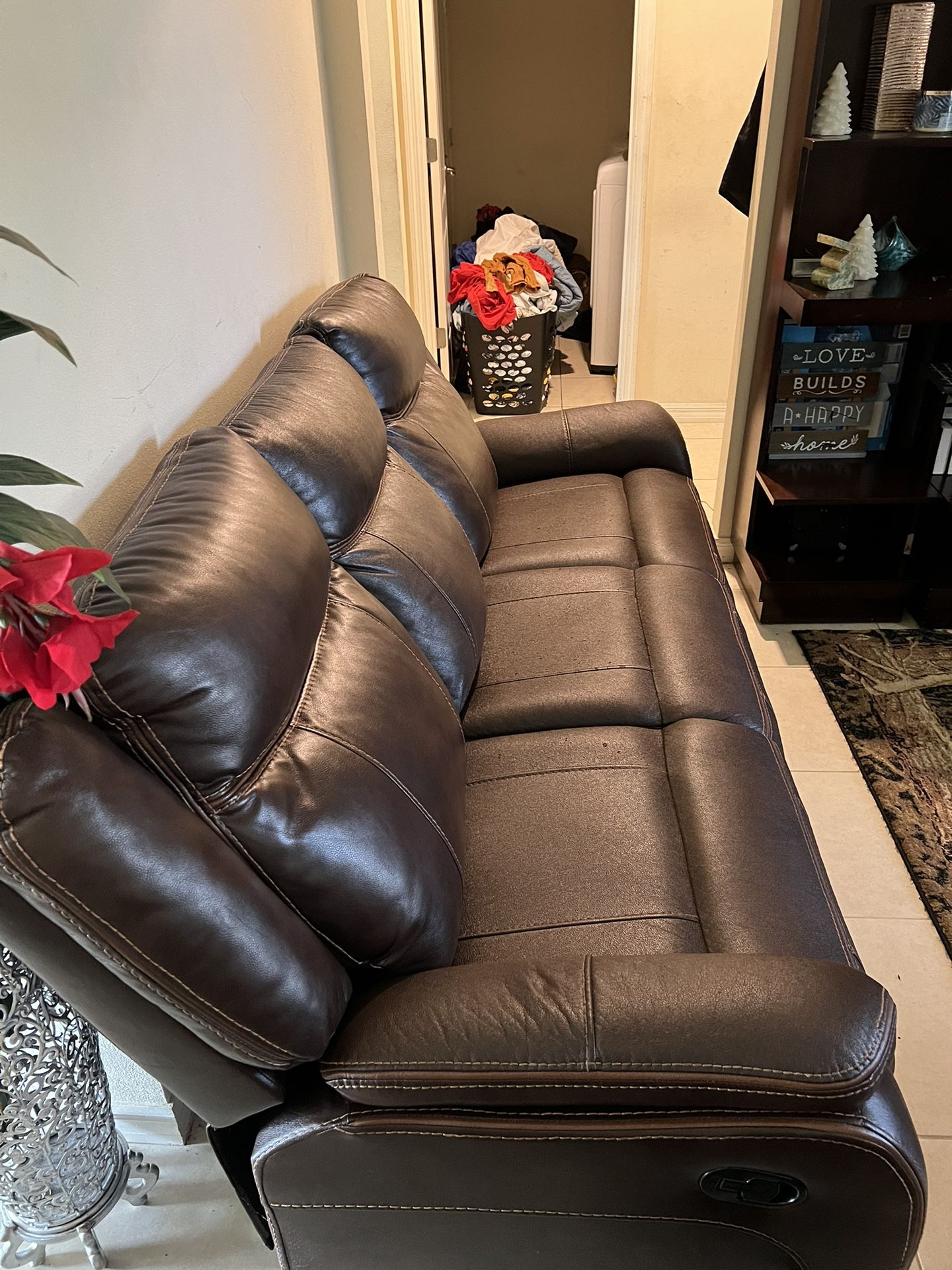 Coach Leather Reclining Living Room Set
