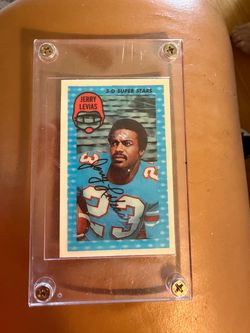 Jerry Levias Signed 3-D Super Stars Football Card