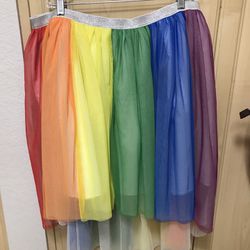 XL Pride 🌈  Rainbow Tull Skirt So Cute Great Shape