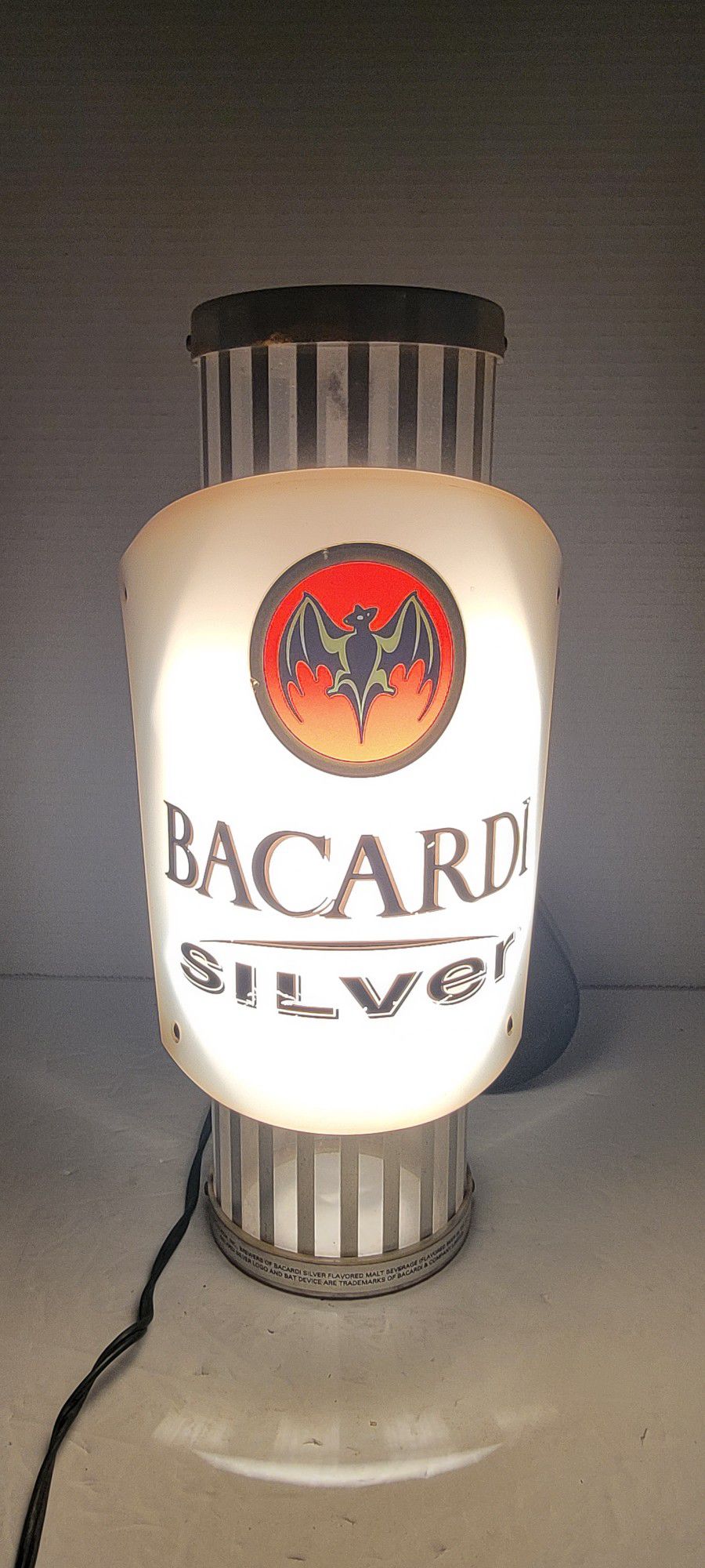 Bar Decor Bacardi Silver Old Advertising Light