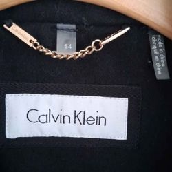 Wool Black Calvin Klein coat size 14