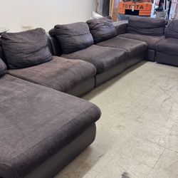 Luxury Chateau d'And L Shape Leather Based And Fabric Cushion Made In Italy 