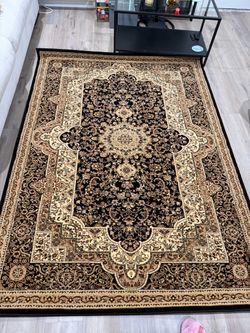 Large Black Persian-Style Area Rug