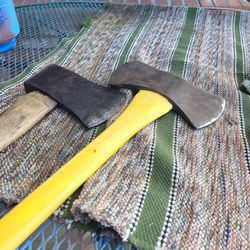 Axe 2 Count Double Blade Fiberglass Handle, $25, Single Wood Handle $20, Both Excellent Condition E Mesa 