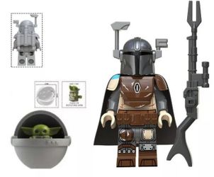 Star Wars Mandalorian and baby Yoda custom mini figure