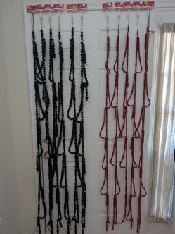 (11) Strands of Black and Red Beaded Decor