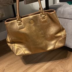 Gold Tory Burch Tote