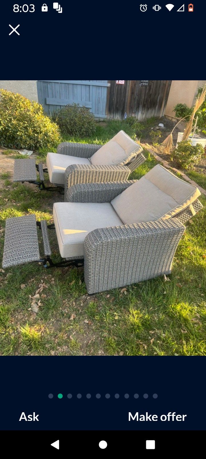 Huge Oversized Patio Recliners Outdoor Recliners  Sunbrella Fabric Brand New Costco Quality Patio Furniture Big And Tall Patio Chairs Recliners ???