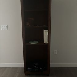 2 cherry oak wood bookshelves 