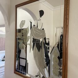 Vintage Art Deco Mirror Etching Error