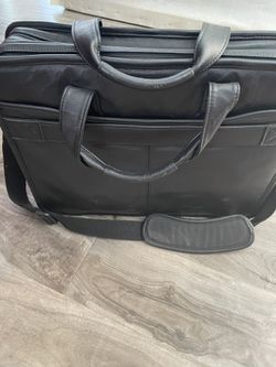 Leather Work Bag In Black - Computer