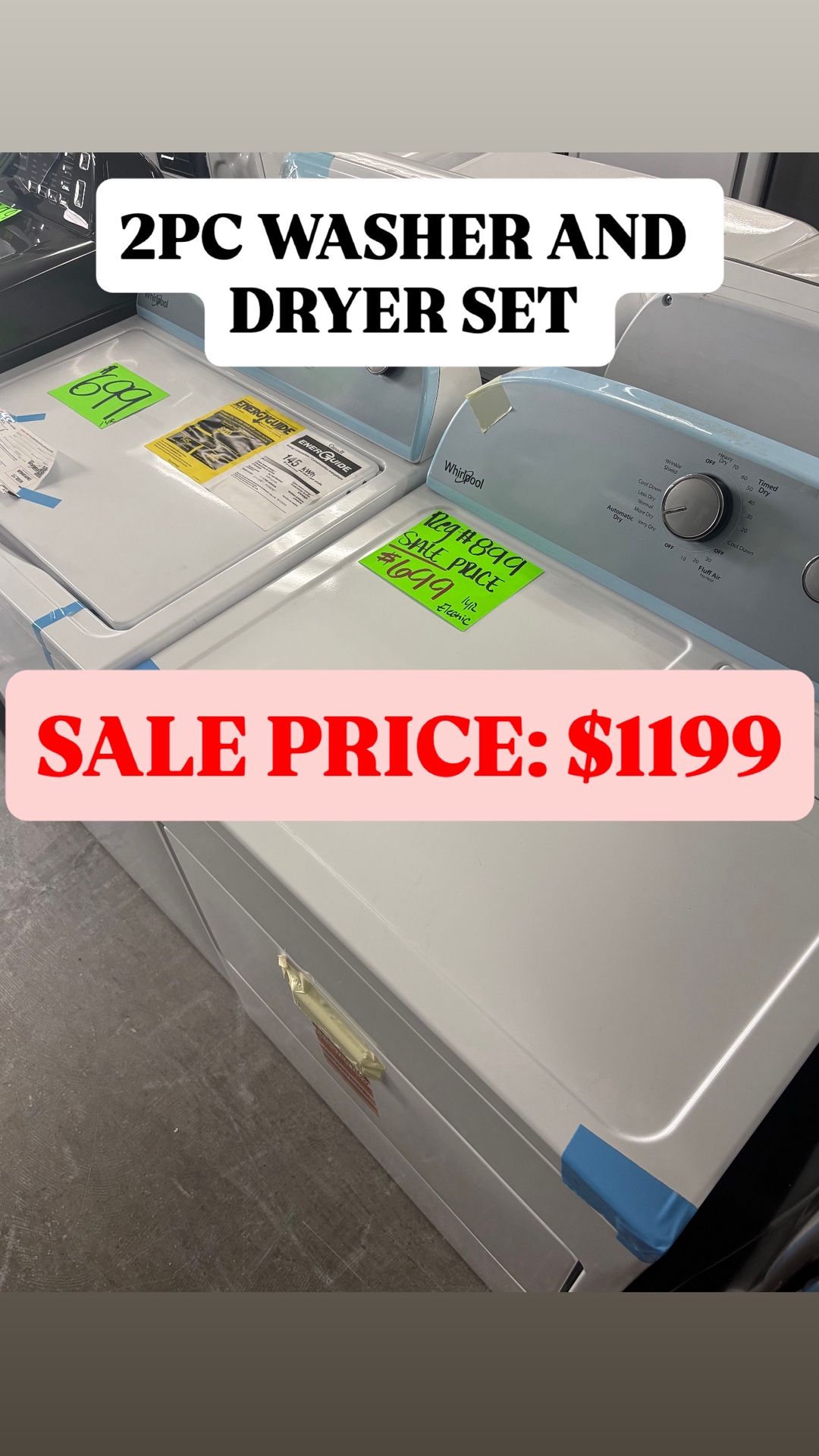 Whirlpool Washer And Dryer Brand New