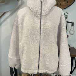 Lululemon Cinchable Fleece Zip-Up White Opal Jacket Size 12