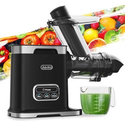 Aeitto Masticating Juicer with 3.6 Inch Wide Chute, 2-Speed Modes & Reverse Function, Juicer Machines with Brush Easy to Clean for Fruit and Vegetable