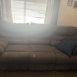Couch With Working Recliner Chairs And Fold Down Center Seat With Cup Holders 