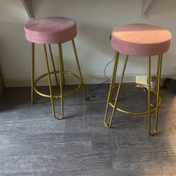 Pink/gold Bar Stools 