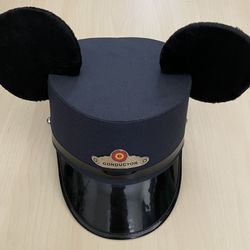 Disney Mickey Mouse Conductor Hat Red Trolley Train Disneyland NWT Youth S/M
