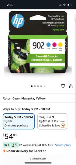 HP 902 Cyan, Magenta, Yellow Ink Cartridges