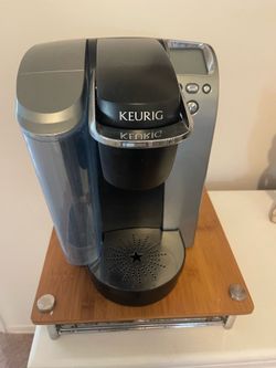 LARGE Keurig Coffee Maker with Bamboo Pod Holder Platform