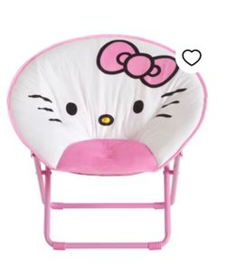 Hello Kitty 23" Kids' Saucer Chair, White/Pink