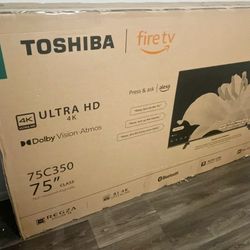 75 Tv Toshiba Smart 4k HDTV In Box 6 Month Warranty.  Free Delivery 