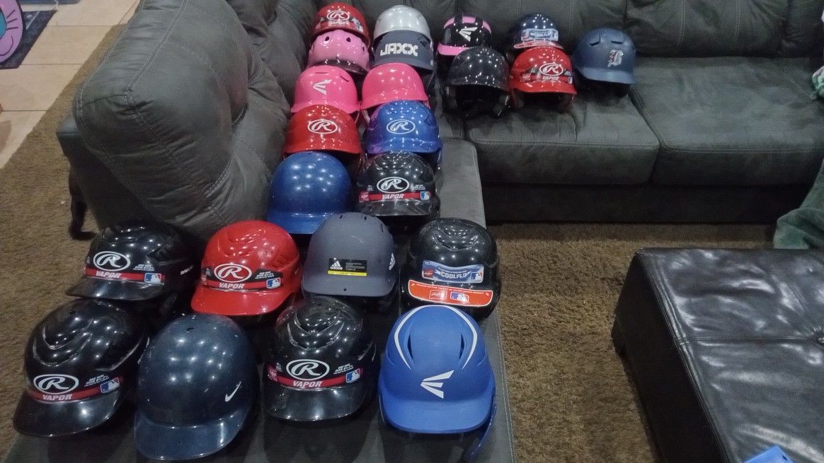 45 Various Batting Helmets 