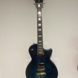 Les Paul Style "Blue Bat,” by Firefly  w/ Gold Trim + Hard Case & Leather Strap $450 OBO Condition: New/Pristine